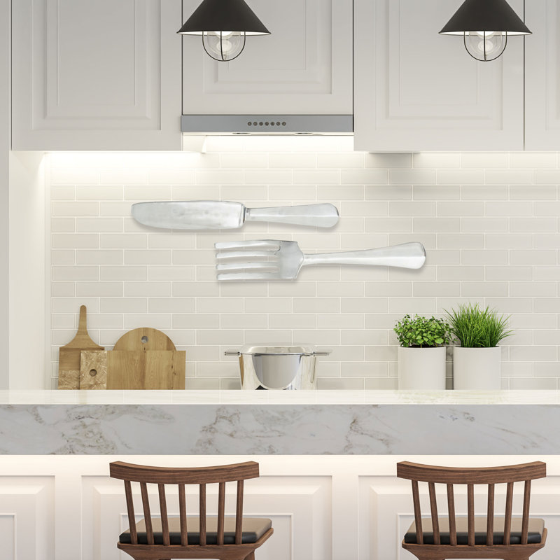 Red Barrel Studio® 2 Piece Kitchen Knife and Fork Wall Décor Set